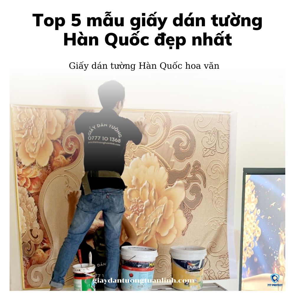 Giấy dán tường Hàn Quốc hoa văn