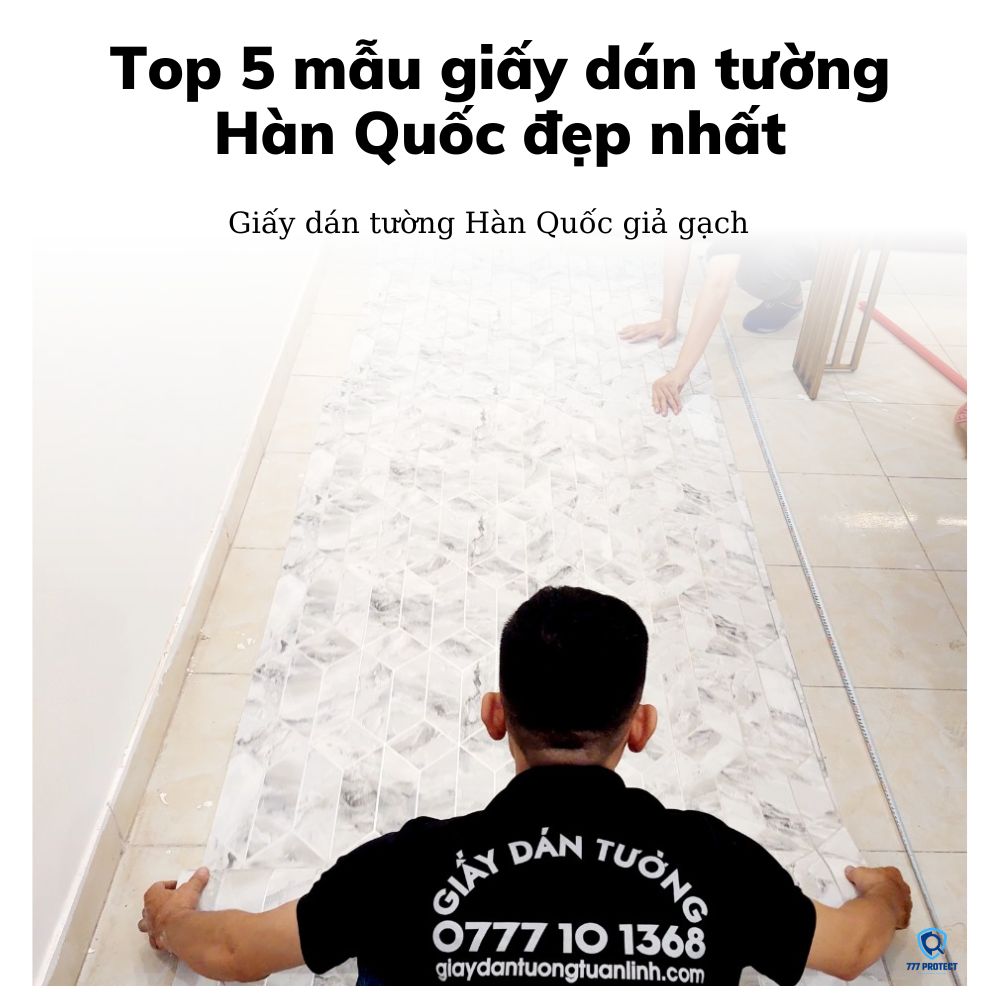 Giấy dán tường Hàn Quốc giả gạch